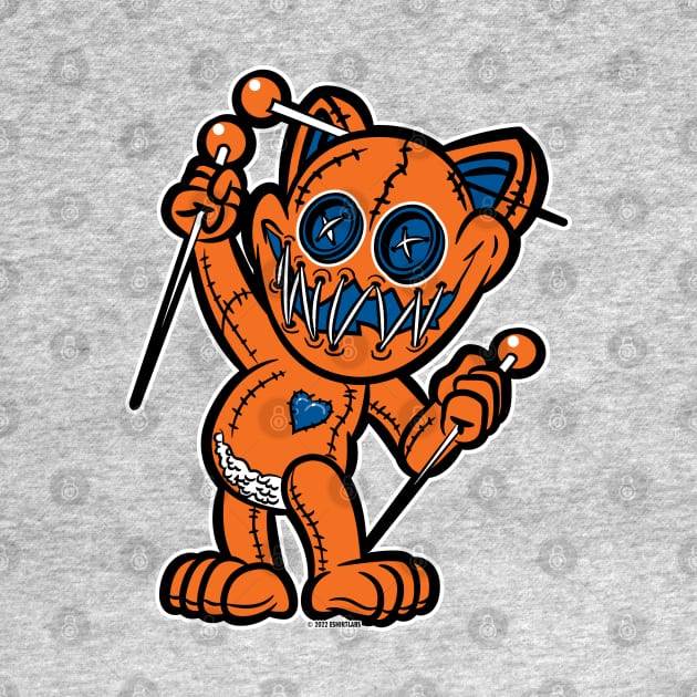 Happy VooDoo Kitty Cat Doll Orange and Reflex Blue by eShirtLabs